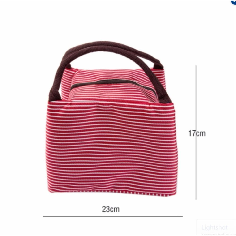 Túi đựng cơm , thực phẩm giữ nhiệt kẻ ngang chống nước 23 x 15 x 10 cm (Hàng cao cấp rất dày dặn) #6