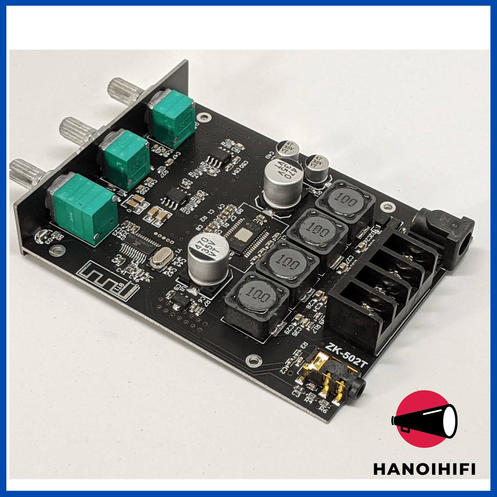 Mạch khuếch đại Whuzhi bluetooth 5.0 ZK-502T TPA3116D2 2x50w chính hãng bảo hành 1 tháng