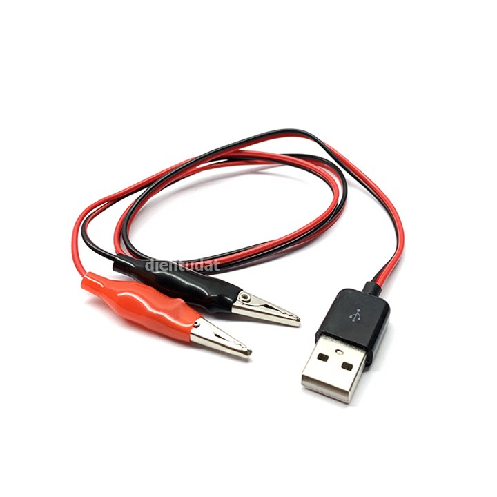 Cáp Chuyển Đầu USB Sang Jack Cá Sấu Test Nguồn