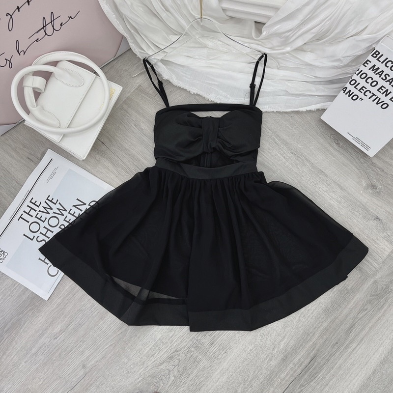 SÉT ÁO 2S NGỰC NHÚN NƠ XOÈ VOAN + SHORT