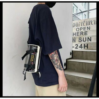 Túi đeo chéo nhựa trong unisex phản quang