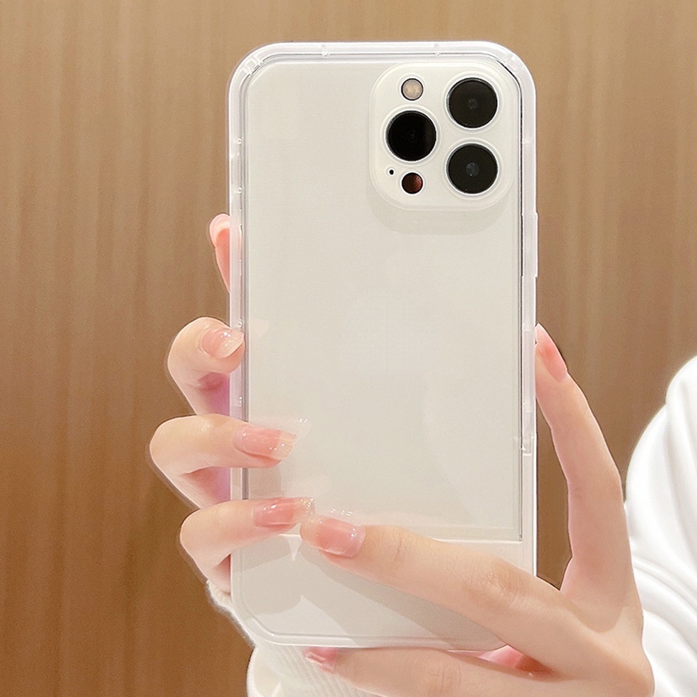 Ốp lưng iphone Ốp Điện Thoại Silicon Trong Suốt Có Giá Đỡ Cho iPhone13 12 XS xr 11 12pro max 13 12pro max 11 xr 8Plus Dinuo case-III