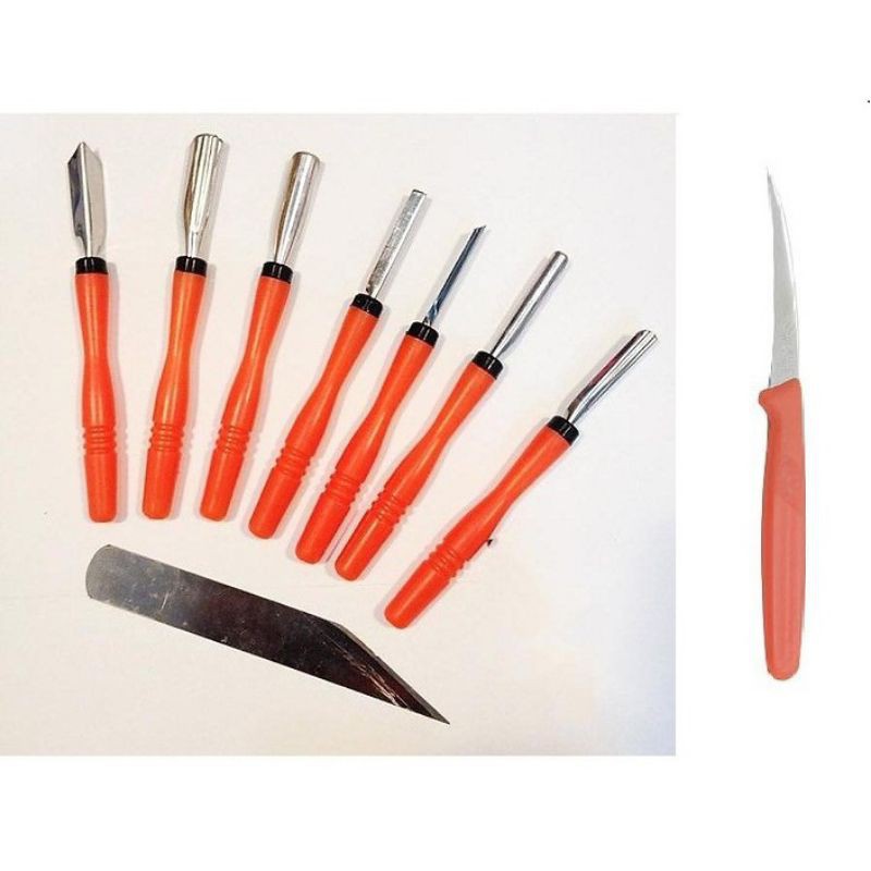 Bộ dao tỉa hoa quả 9 món - hàng dày đẹp - sắc bén