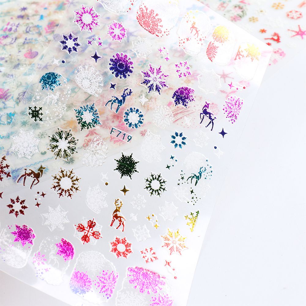 Đề Can Gel UV Hình Bông Tuyết 3D Trang Trí Móng Tay Nghệ Thuật DIY