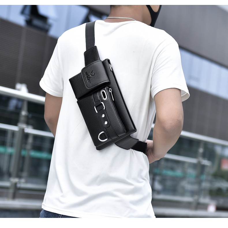 [HÀNG MỚI 2020] Túi đeo nam nữ thời trang hàn quốc kiểu dáng giữ form chống móp méo - có cổng luồn dây tai nghe | BigBuy360 - bigbuy360.vn