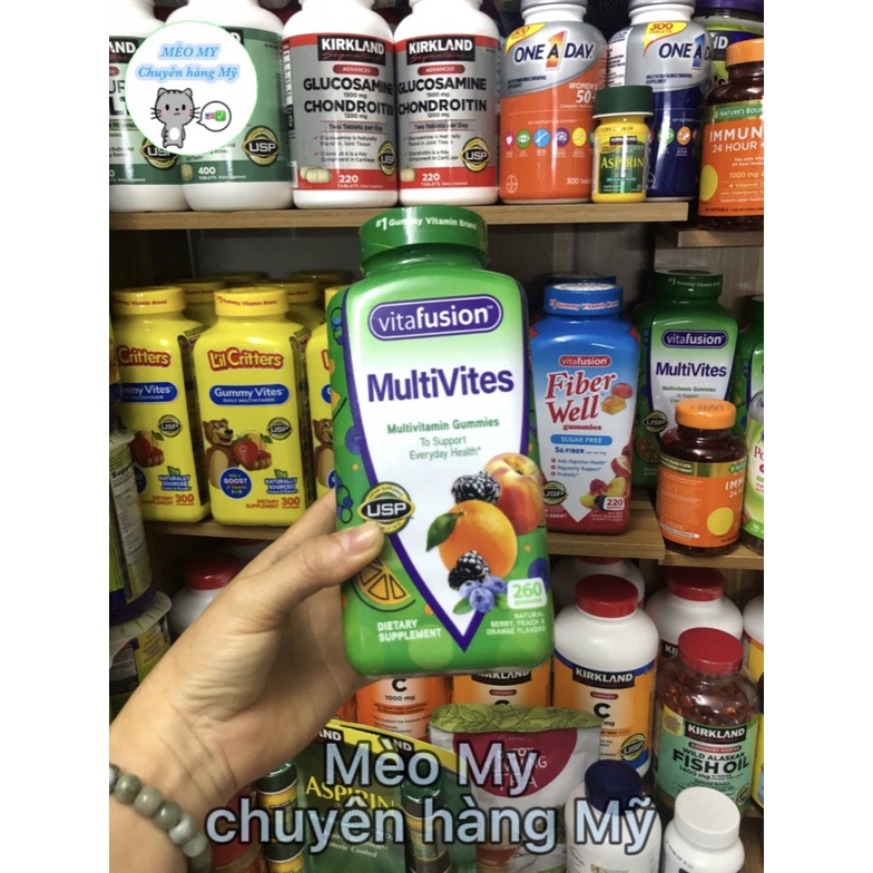 Kẹo Dẻo Vitafusion bổ sung Vitamin MultiVites Gummy 260 Viên của Mỹ