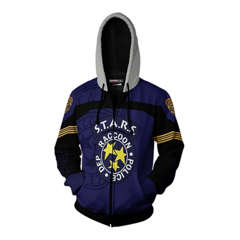 Áo Khoác hoodie Có Khóa Kéo Hóa Trang Nhân Vật game resident 2 rpd leon scott kennedy