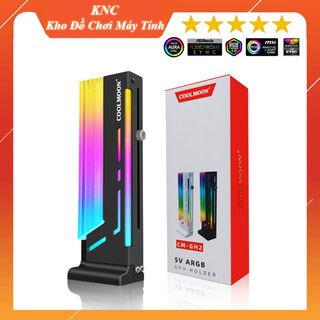 Đỡ chống xệ card màn hình VGA hàng Coolmoon, đỡ dạng cột tích hợp Led ARGB đồng bộ Mainboard, Màu đen