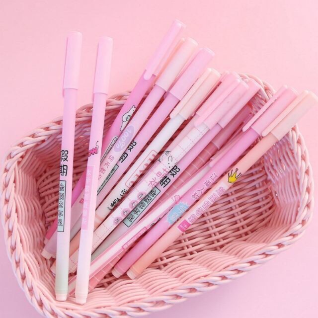 🌸 SET 12 BÚT HỒNG 🌸 Hàng y hình 100%