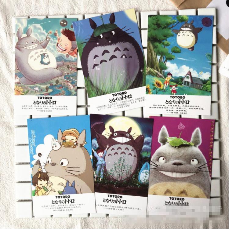 Bưu Thiếp Vẽ Tay Họa Tiết Hoạt Hình Totoro Dễ Thương