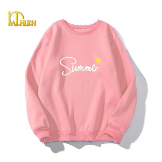 Áo sweater unisex nam nữ cổ tròn , chất liệu vải nỉ in hình Summer
