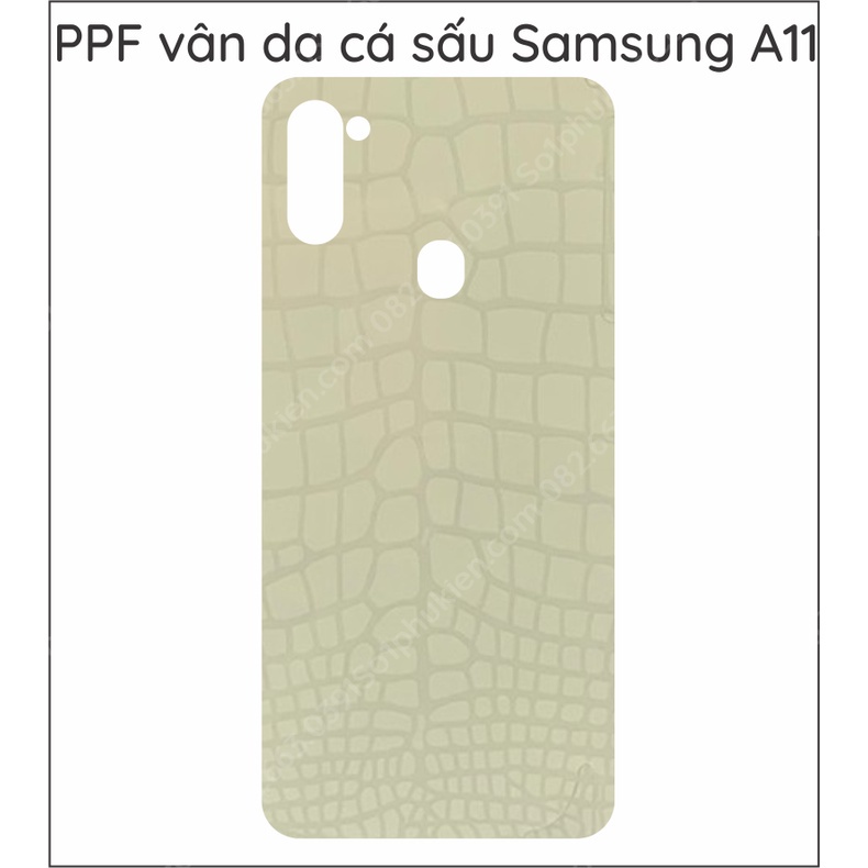 Dán PPF Samsung A11 loại nhám, trong, da cá sấu dành cho màn hình, mặt lưng, mặt lưng bo viền