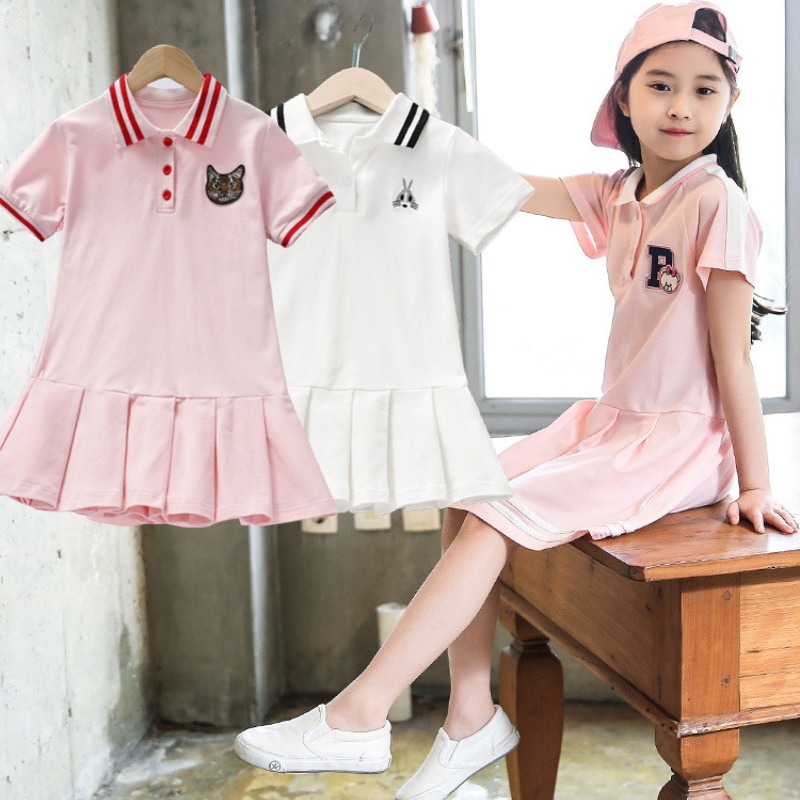 Đầm polo/ Váy polo bé gái tay ngắn kiểu dáng hợp thời trang chất vải cotton cá sấu thoáng mát BG4