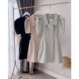 Đầm thiết kế cao cấp, váy công sở cổ vuông sang trọng lịch sự chất chéo hàn mềm mát thiết kế Hana -V125