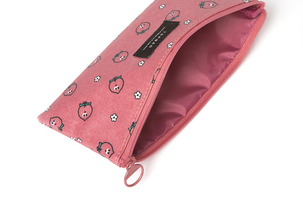 Túi Đựng Bút ARTBOX Hàn Quốc Dạng Phẳng Quả Đào Màu Hồng Đáng Yêu