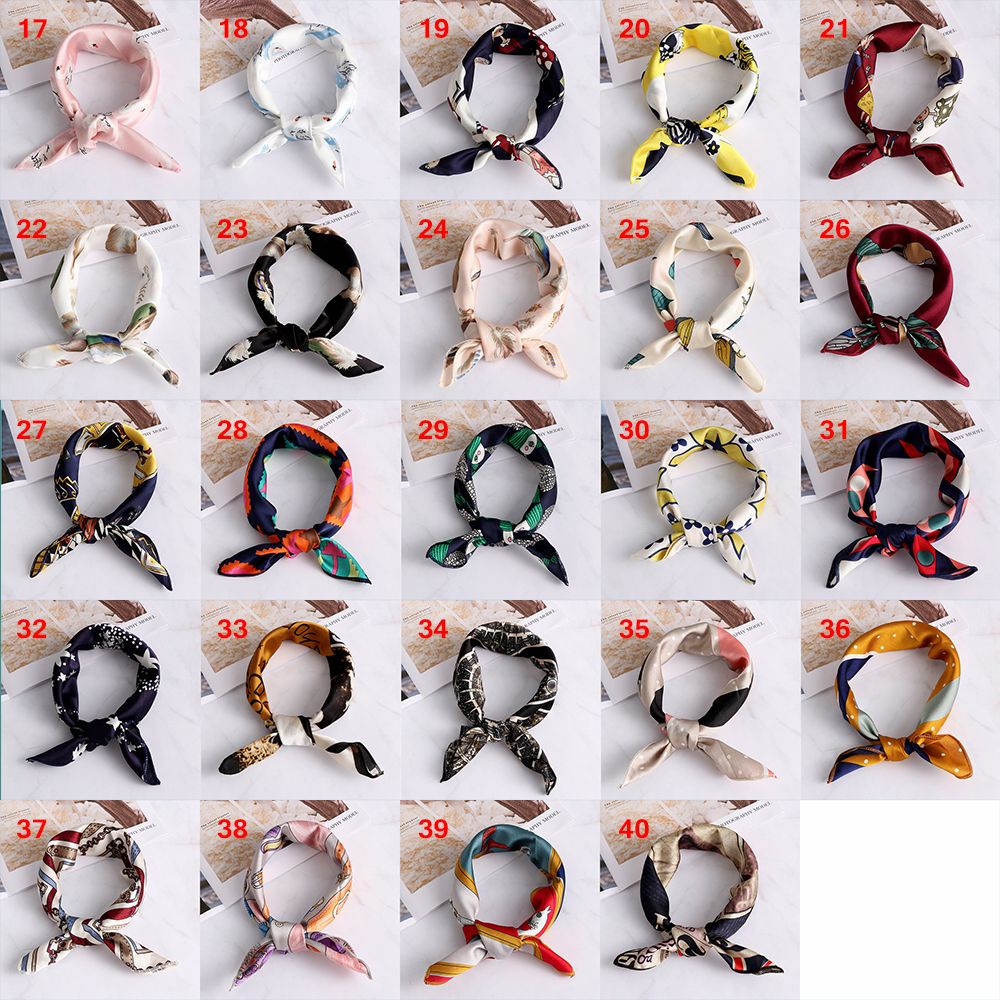 Khăn vuông bằng lụa satin nhiều phong cách và họa tiết dùng để trang trí/ làm khăn quàng cổ phong cách cổ điển