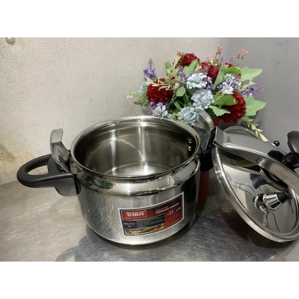 Nồi áp suất Inox cao cấp 304 Tianxi BM-CS22 / 5.0 Lít