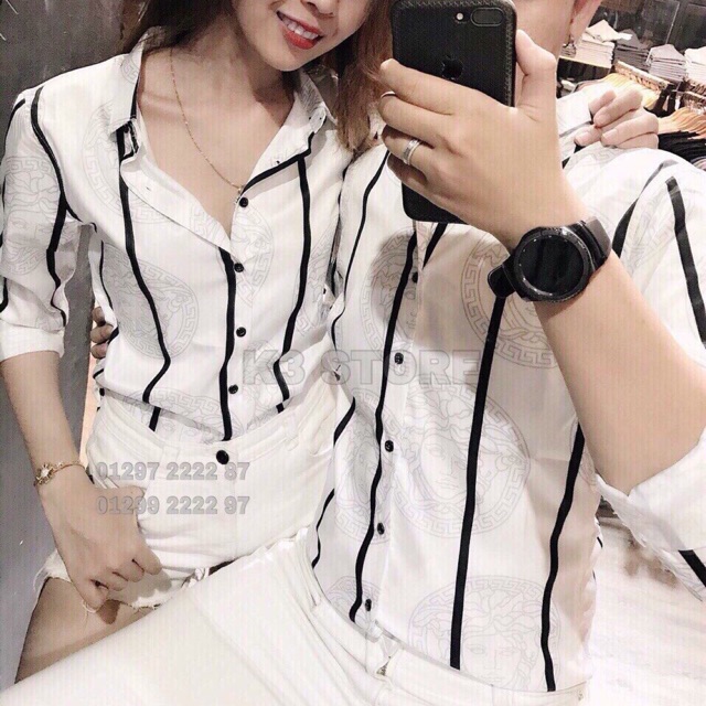 Áo sơ mi cặp nam nữ