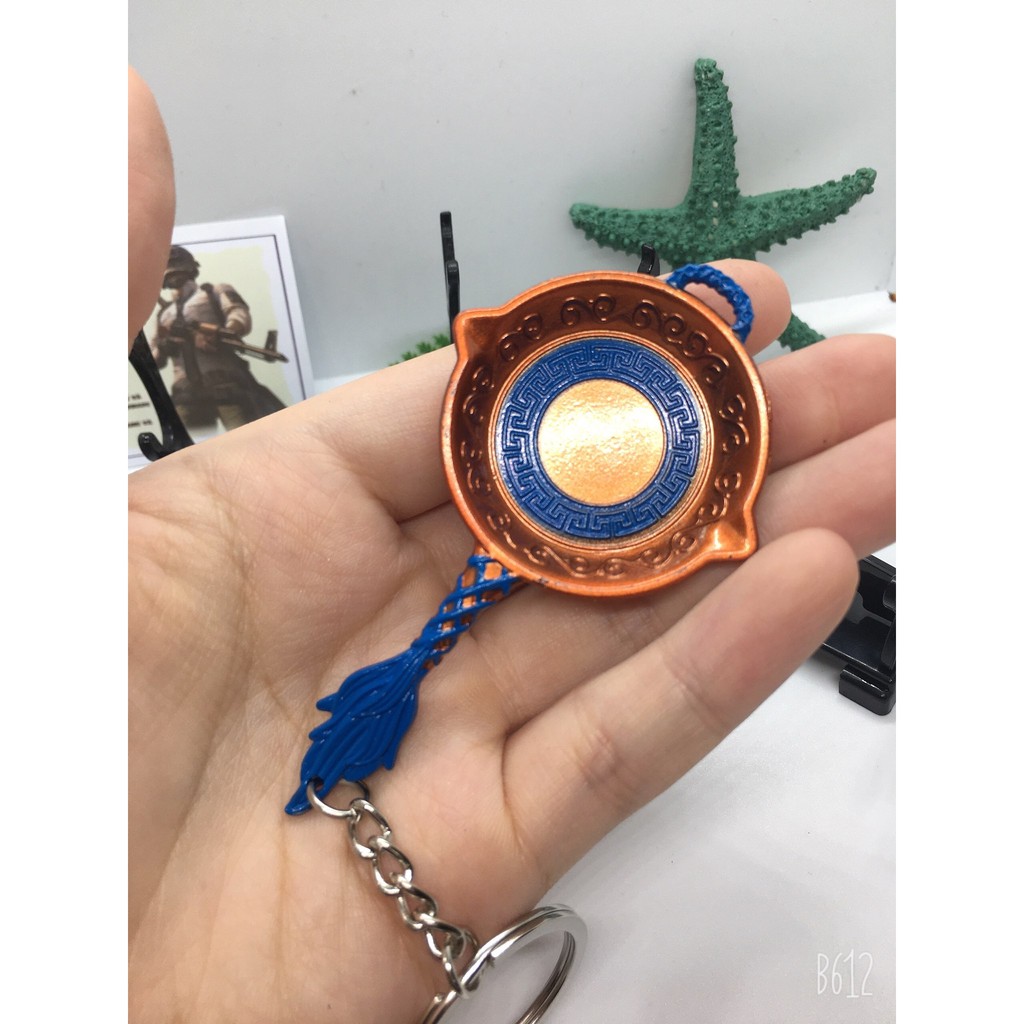 [CHẤT] Móc khoá Chảo Skin Dragon Orange Blue độc đáo dài 8cm mô phỏng giống thật - Móc khoá pubg kim loại cao cấp