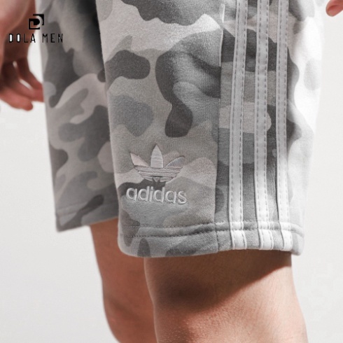 Quần Short Thun Nỉ Adidas Nam sọc ba lá