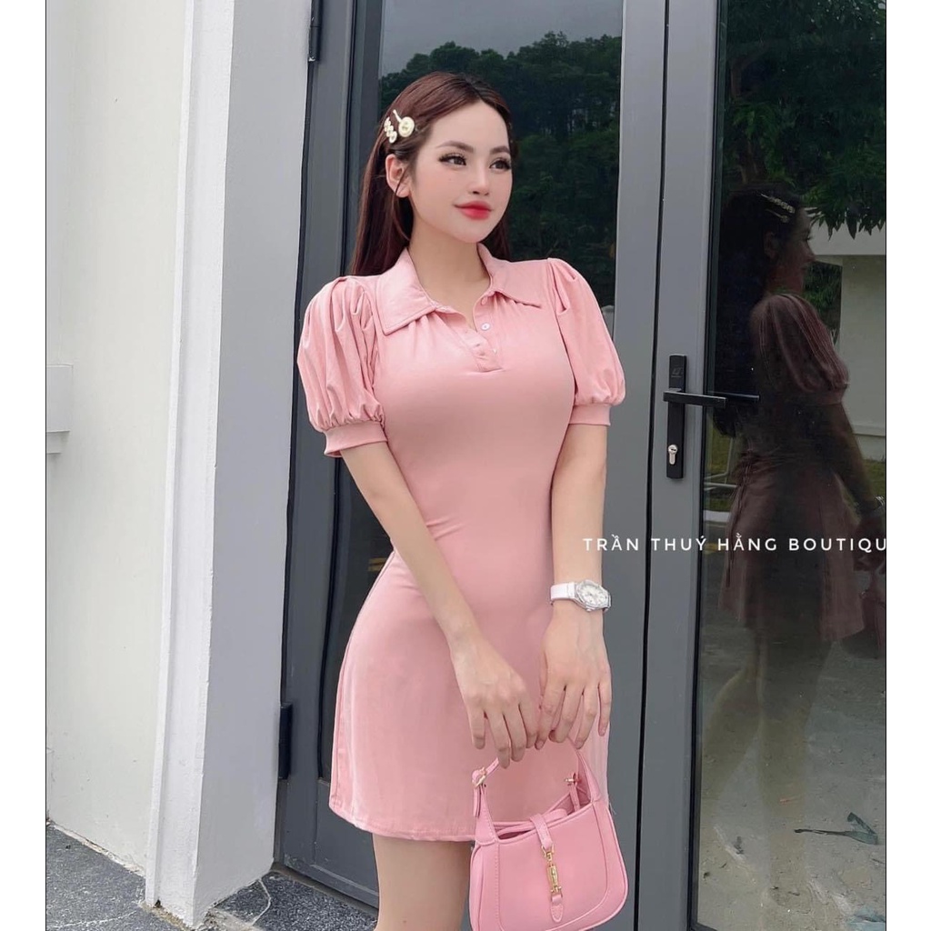 Đầm Body Cổ Bẻ Dáng Chữ A Thun Borip