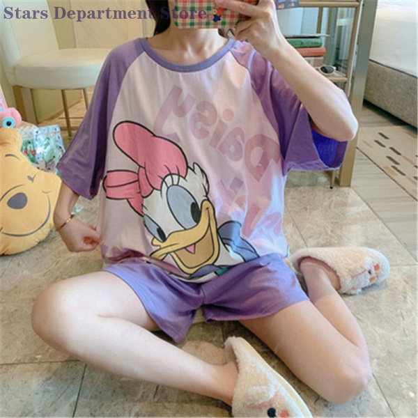 Bộ Đồ Ngủ Pijama Ngắn Tay In Hình Hello Kitty Dễ Thương Cho Nữ