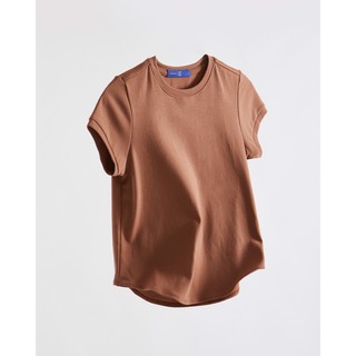 TheblueTshirt - Áo Thun Trơn Tay Ngắn Nữ Màu Nâu -1990 T-shirt - Brown