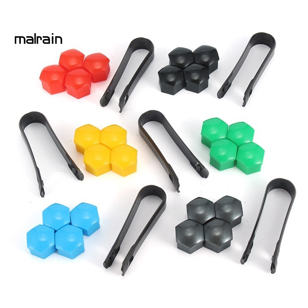 Set 20 nắp đậy bảo vệ đai ốc bánh xe ô tô 17mm kèm dụng cụ tháo gỡ tiện lợi