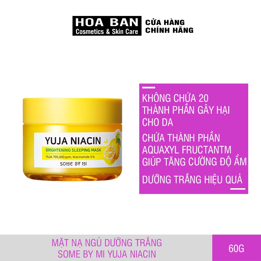 Mặt Nạ Ngủ Dưỡng Trắng Some By Mi Yuja Niacin 30 Days Miracle Brightening Sleeping Mask 60g - HB0192