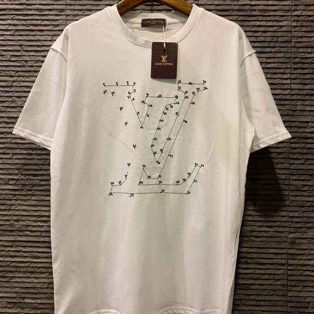 Áo thun LV Stitch Print bản cao cấp 2022 full tag mác, Áo tee Louis V form rộng oversize Nam nữ