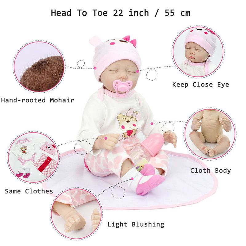 Búp Bê Bé Sơ Sinh Silicone 55cm