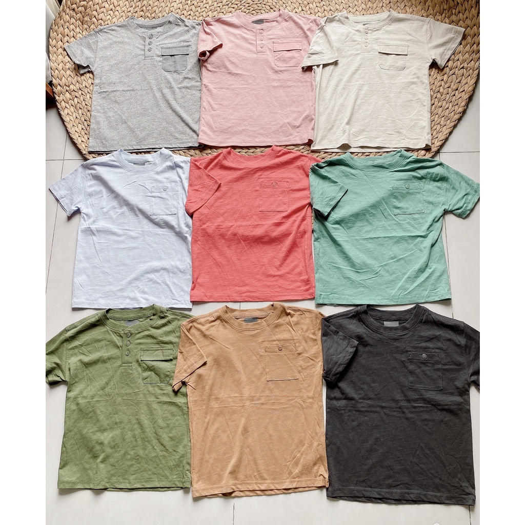 Áo thun Bigbaby bé trai 4-14T, chất liệu thun trơn đơn giản mềm mát cho bé