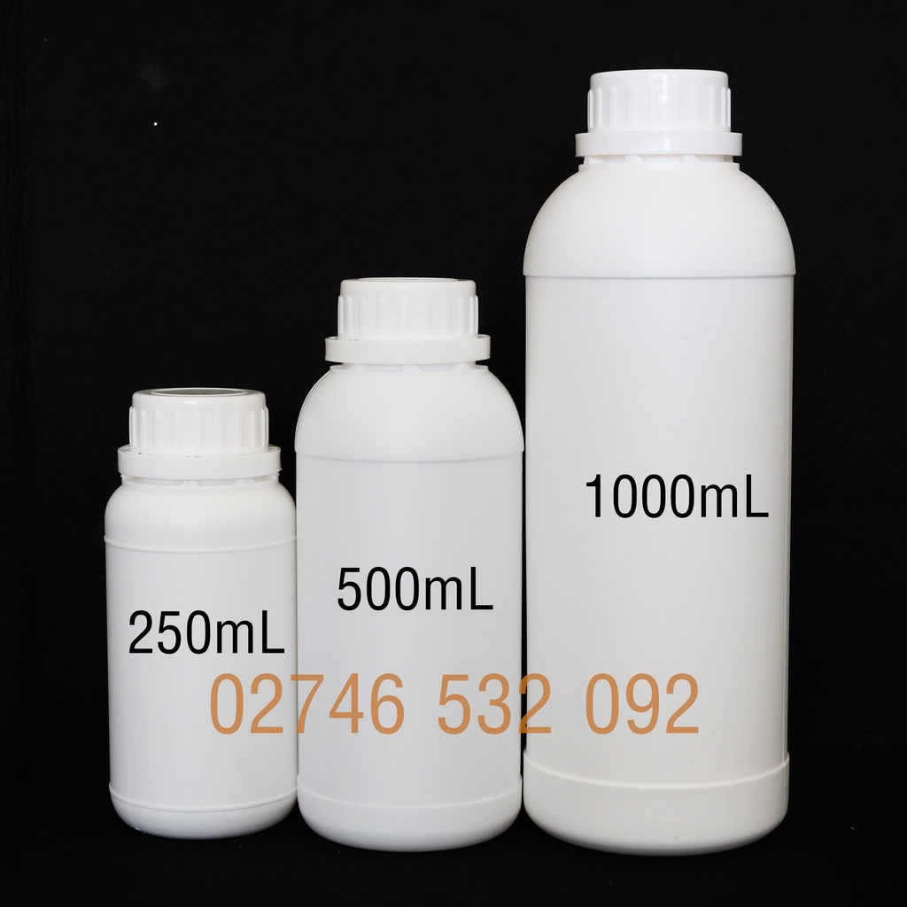 Chai Nhựa Trắng Đục HPDE Nắp Galenti 250ml - 500mL và 1 lít Siêu Xinh