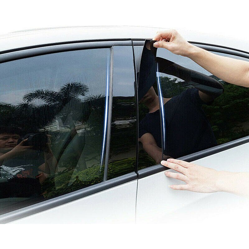 Bộ 6 Miếng Dán Màu Đen Bóng Dùng Trang Trí Cửa Sổ Xe Hơi Honda Civic Sedan 2022