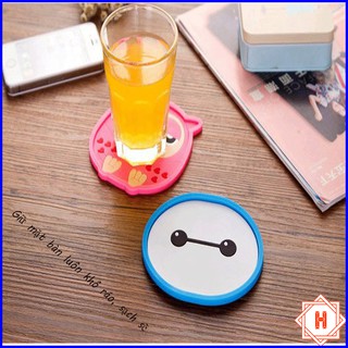 Combo 2 Miếng Lót Cốc Silicon Họa Tiết Hình Thú Sinh Động { H }