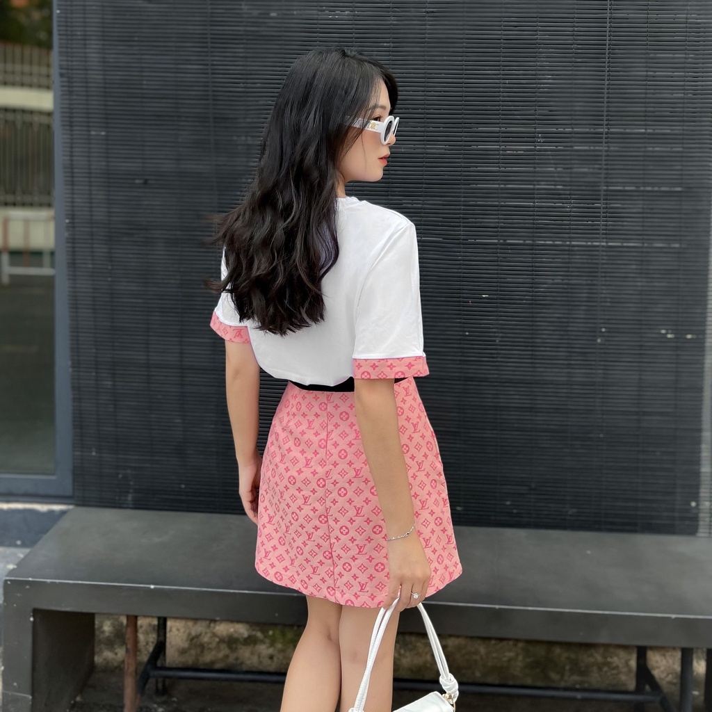Set Chân Váy L.V Sang Xịn, Chất Thun Mềm Mịn.