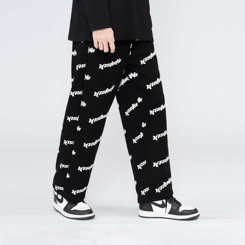 Quần ống rộng MONOGRAM N7 nỉ suông basic pants nam nữ oversize Hàn Quốc