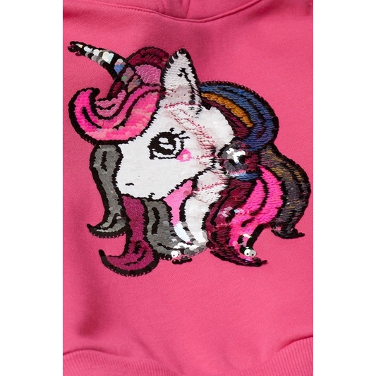 Áo nỉ/nỉ có mũ kim sa lật hình pony/thỏ