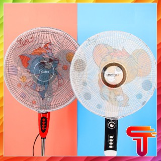 Lưới vải bọc quạt giữ an toàn cho bé. Vỏ bọc quạt bằng vải lưới viền ren chống bụi bảo vệ an toàn cho bé T3B1