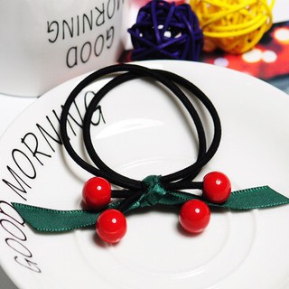 Dây Buộc Tóc Hàn Quốc Cherry Mini Đính Nơ Xinh Xắn , Dây Buộc Tóc Hoa Quả Đẹp , PKHP0013