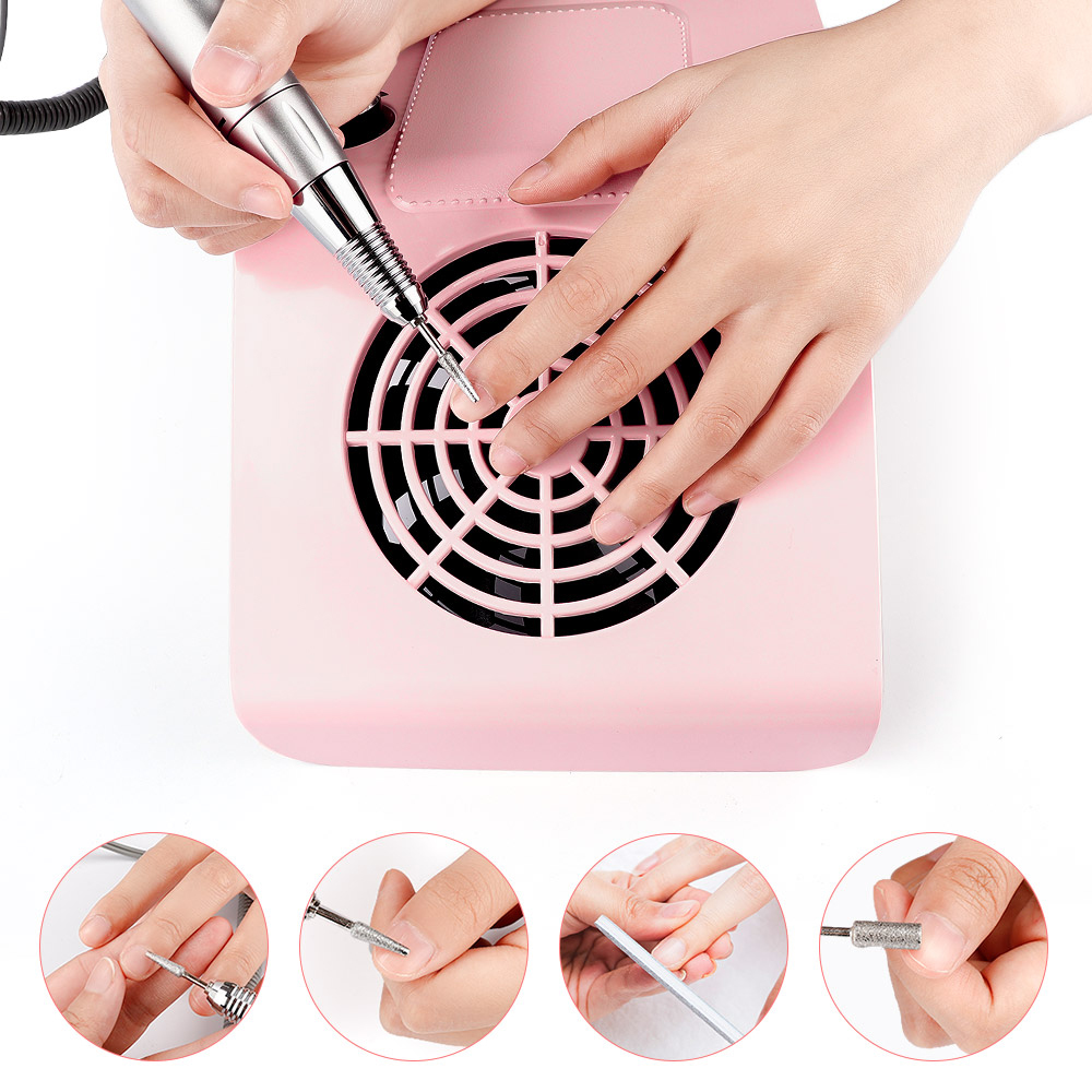 【READY STOCK】80W Electric Nail Art Dust Vacuum Cleaner Suction Collector Manicure Machine