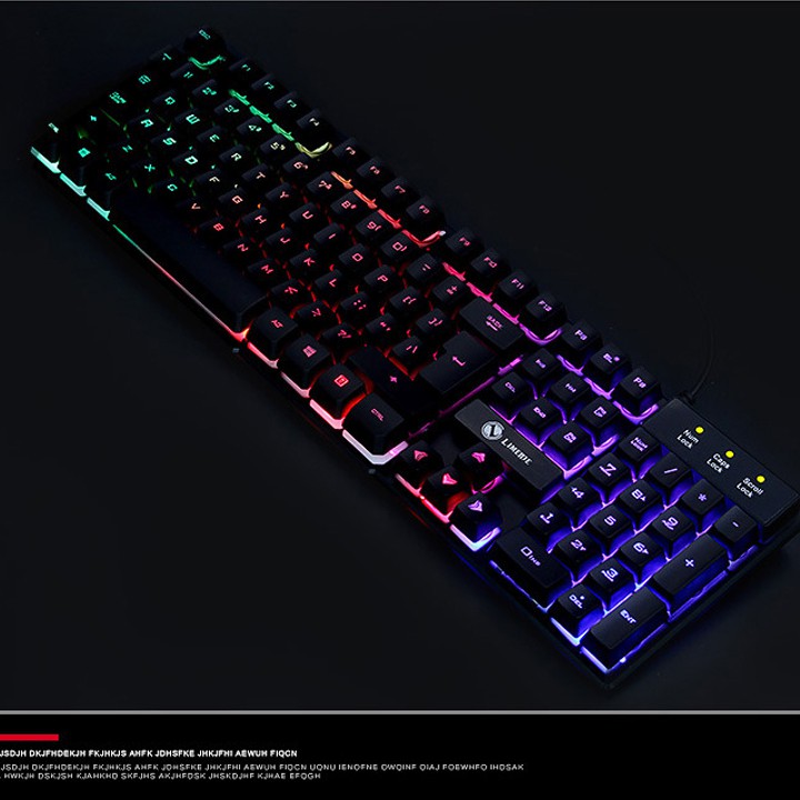 Bàn phím giả cơ game LIMEME TX30 Led Xuyên Phím 7 Màu + Tặng Lót Logitech