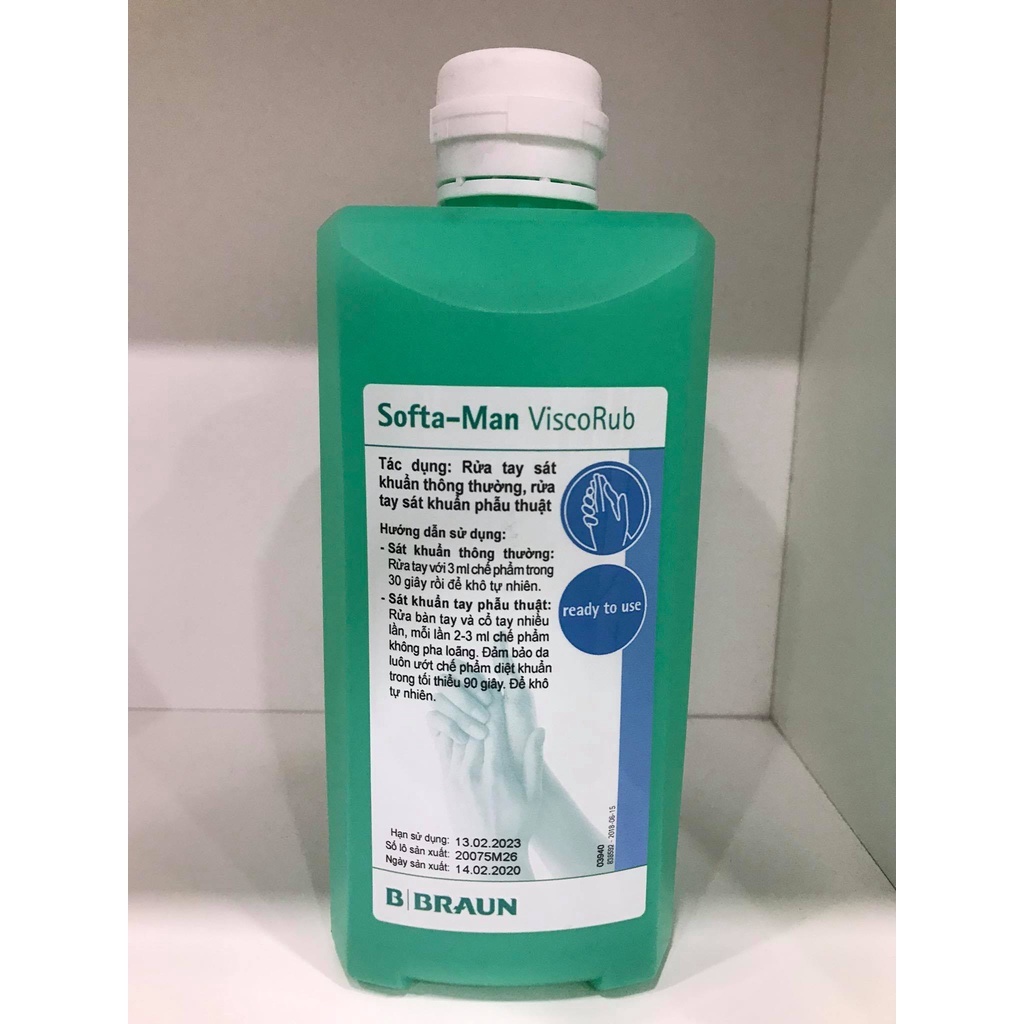 Dung dịch rửa tay, sát khuẩn nhanh B.Braun - Softa-Man VISCORUB  500ml ( DẠNG GEL)