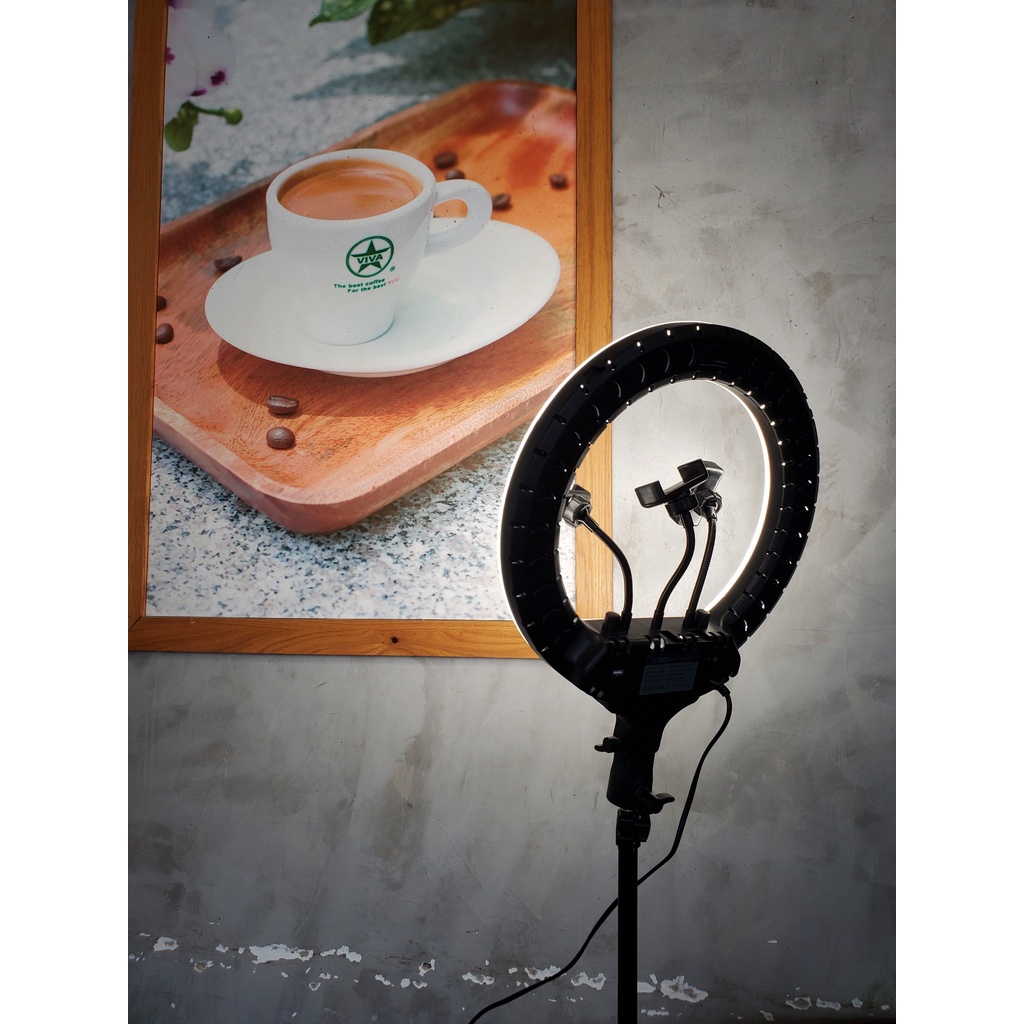 Đèn LED RL14 36cm hỗ trợ Livestream 3 điện thoại, Makeup, chụp hình studio, bán hàng online facebook tiktok đổi 3 màu
