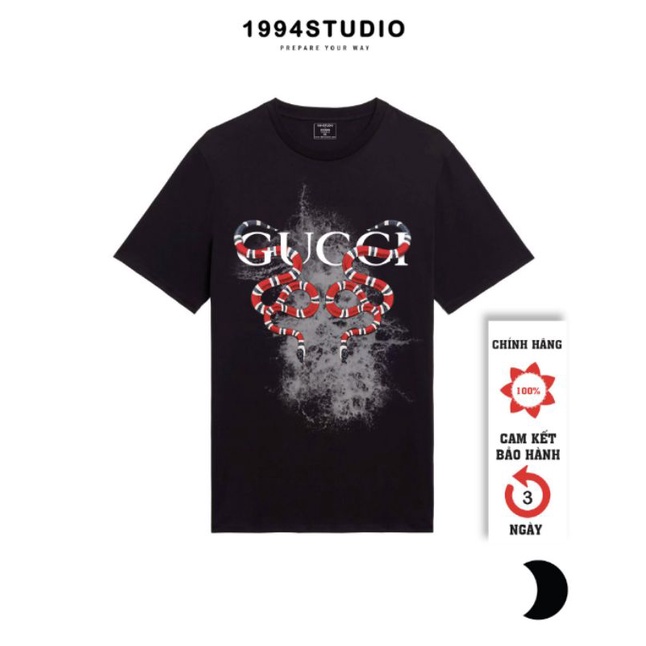 Áo Thun Unisex Nữ Nam Form Rộng Tay Lỡ Vải Mịn Cotton Mặc Thoáng Mát Màu Đen Trắng in  GC khói độc đáo - 1994studio