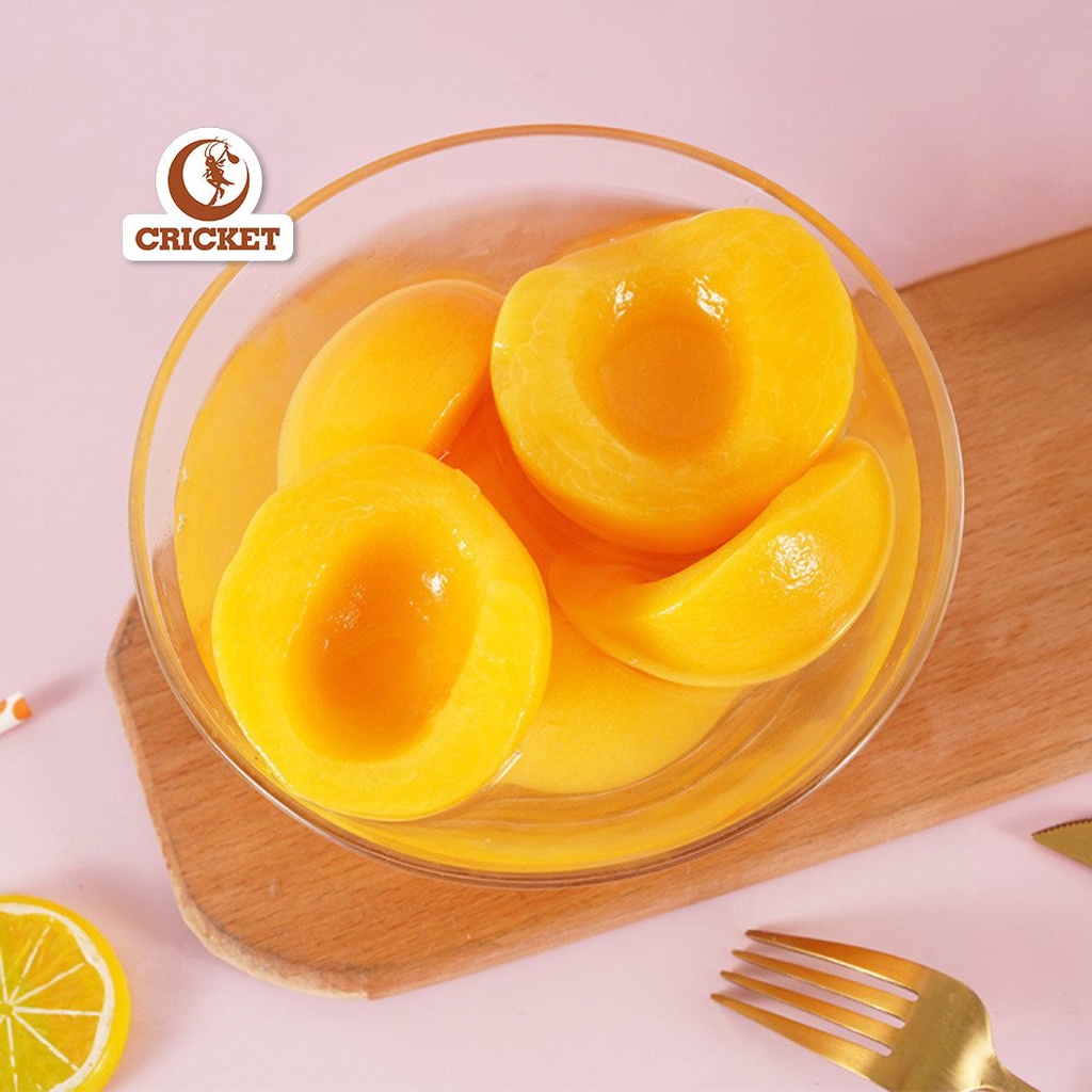 Đào ngâm Thái Lan BODDOB Hộp 820g Miếng Đào tươi giòn ngọt - Topping Trà Đào, Trà Trái Cây-Nguyên Liệu Trà Sữa CRICKET