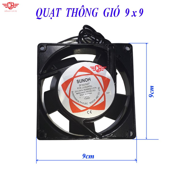 quạt tản nhiệt 220v 9x9cm