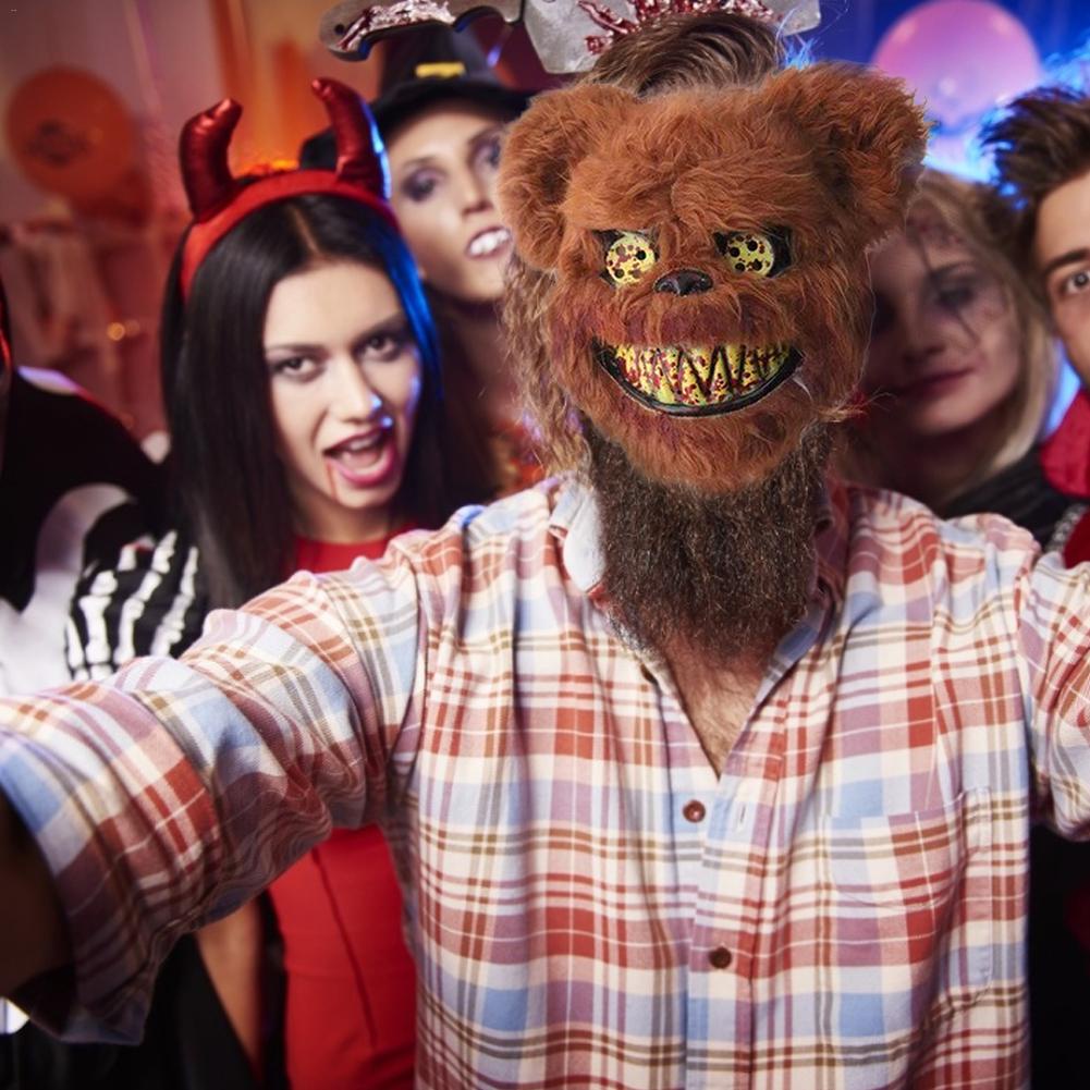 Mặt Nạ Thỏ Máu Hóa Trang Halloween Kinh Dị