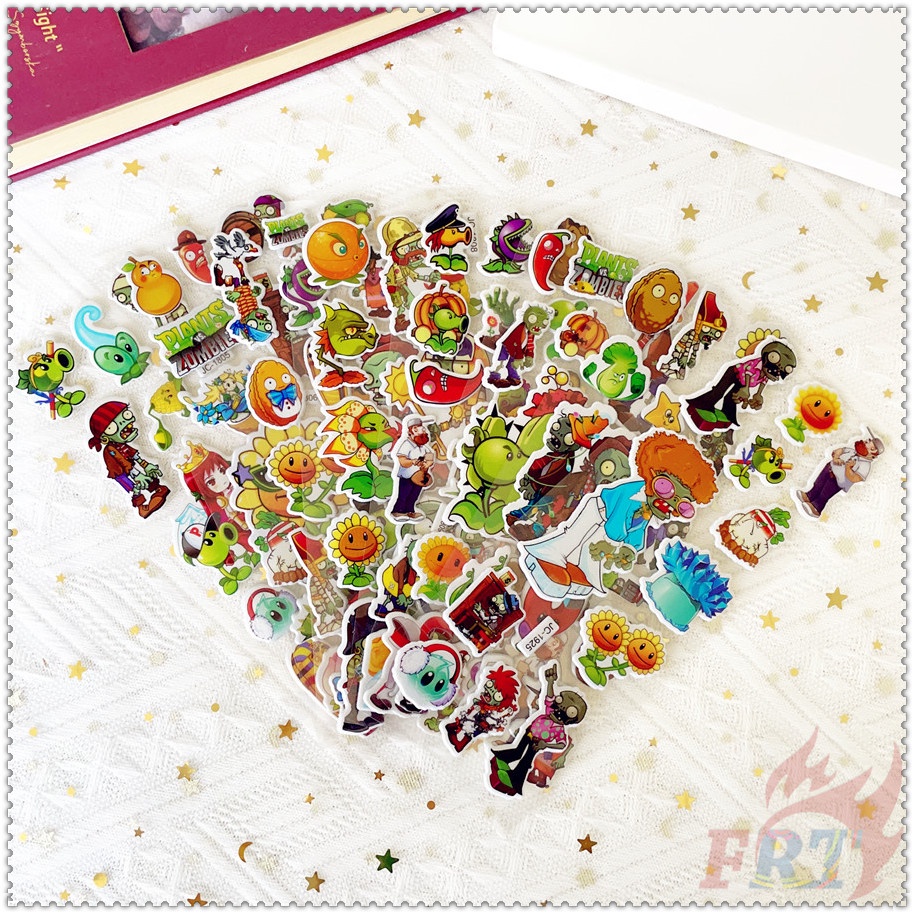 ❀ Trò chơi: Plant vs. Hình Dán Phần Thưởng Tự Làm Zombies Q-1 ❀ 1 Miếng Dán Bong Bóng 3D Bằng PVC Chống Nước