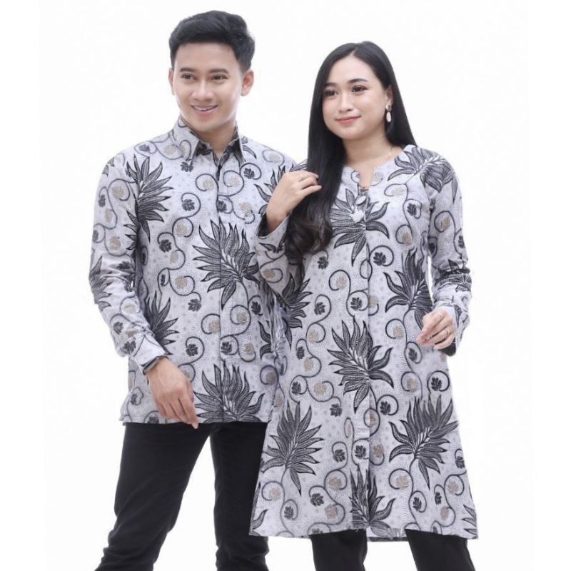 Áo Khoác batik Chính Hãng Màu Xám Tím hilmi batik Có Nút Dành Cho Cặp Đôi Và Vợ Chồng batik ori 6.6 22 batik sarimbit batik